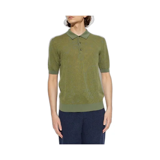 Etro Floral Paisley Motif Knit Polo Shirt