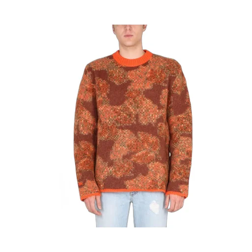 Erl Intarsia-Knit Long Sleeved Crewneck Jumper