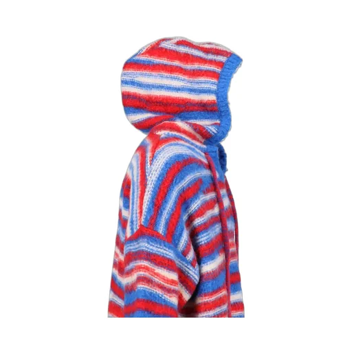 Erl Striped Intarsia-Knit Drawstring Hoodie