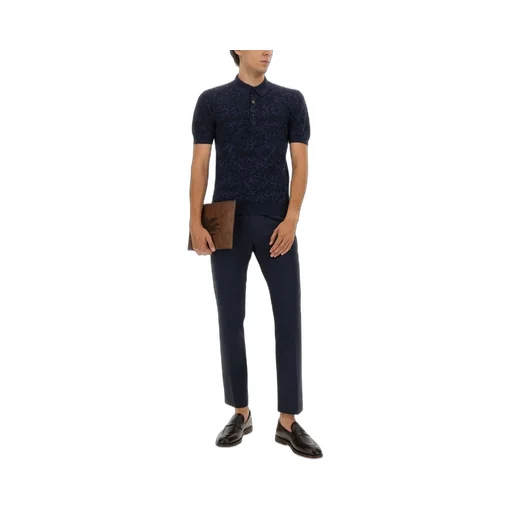 Etro Floral Jacquard Short Sleeved Polo Shirt