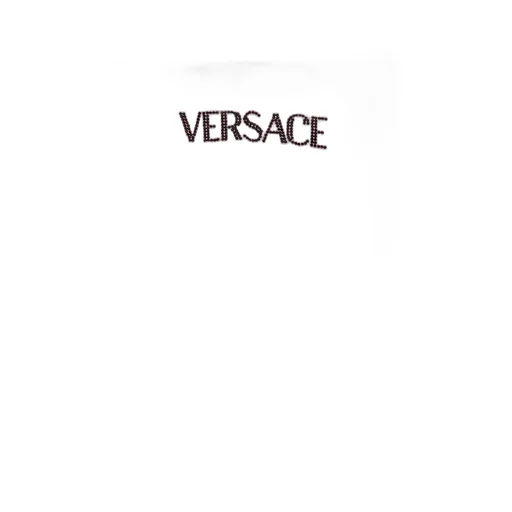 Versace Kids Logo-Embellished Short Sleeved Cropped Hoodie