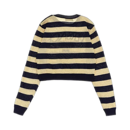 Versace Kids Logo Embroidered Striped Sweater