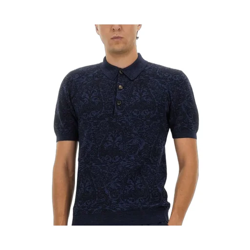 Etro Floral Jacquard Short Sleeved Polo Shirt