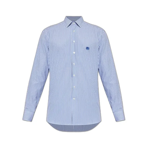 Etro Pegaso Embroidered Pinstriped Long-Sleeved Shirt