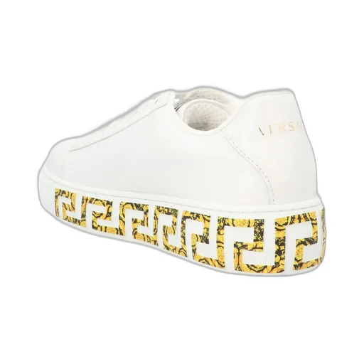 Versace Kids Round Toe Lace-Up Sneakers