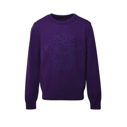 Versace Kids Medusa Head Motif Embroidered Crewneck Jumper