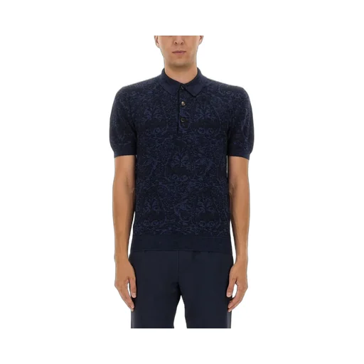 Etro Floral Jacquard Short Sleeved Polo Shirt