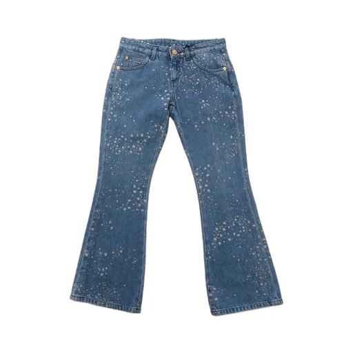Versace Kids Logo Patch Star-Printed Flared Jeans