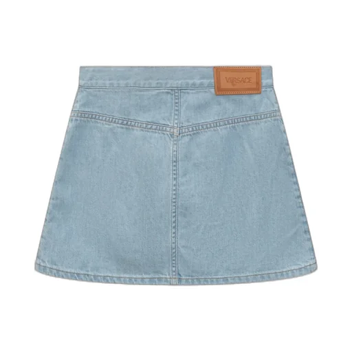Versace Kids Star Detailed Mini Denim Skirt