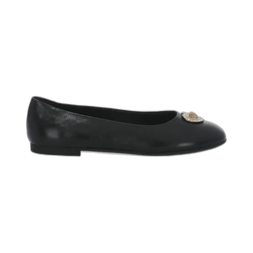 Versace Kids Heart Embellished Slip-On Ballerinas