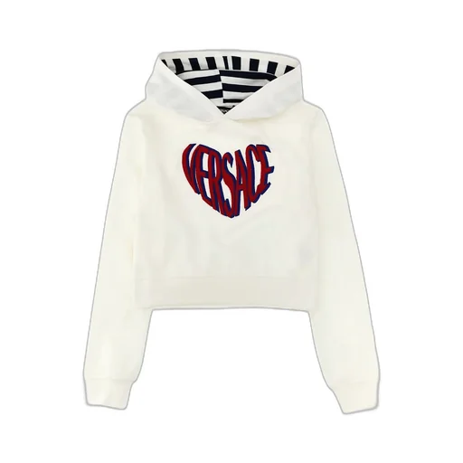 Versace Kids Heart-Shaped Logo Printed Hoodie