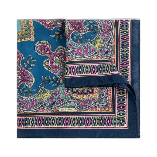 Etro Floral Paisley Motif Pocket Square Scarf
