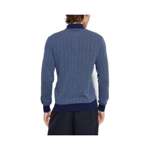 Etro Pegaso Embroidered Knitted Polo Shirt