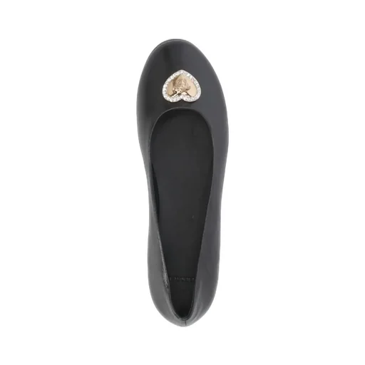 Versace Kids Heart Embellished Slip-On Ballerinas