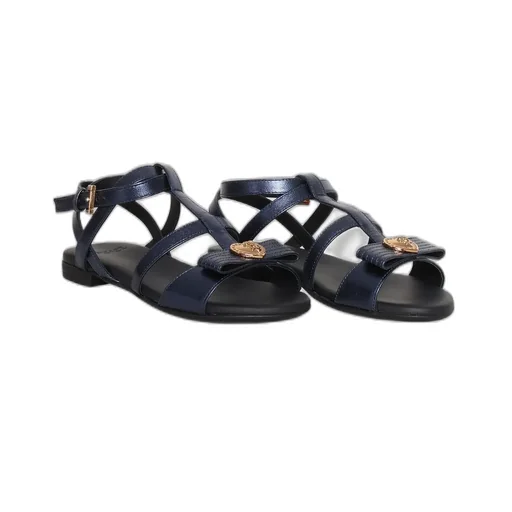 Versace Kids Bow Detailed Ankle Strap Sandals