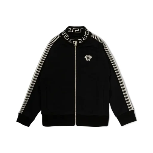 Versace Kids Greca Detailed Mock Neck Sweatshirt