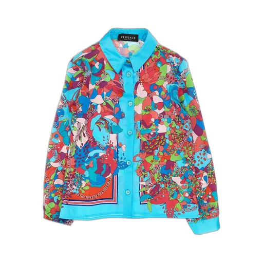 Versace Kids Graphic-Printed Straight Hem Shirt