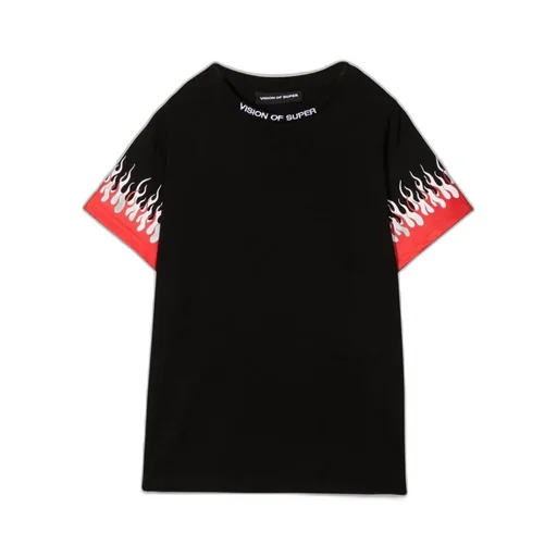 Vision Of Super Kids Tee With Dual Flames