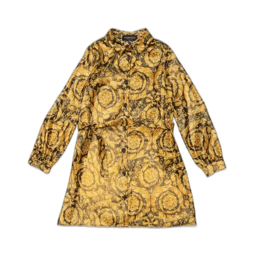 Versace Kids Barocco-Printed Straight Hem Shirt Dress