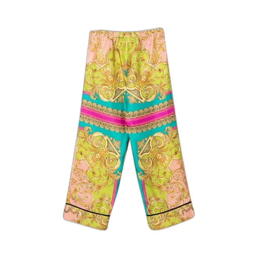 Versace Kids All-Over Patterned Wide Leg Trousers