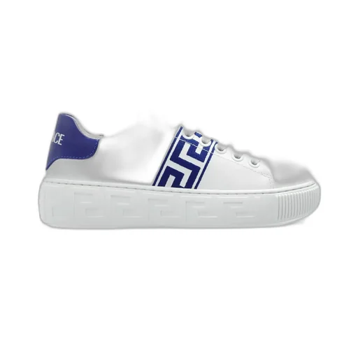 Versace Kids Greca Detailed Round Toe Sneakers