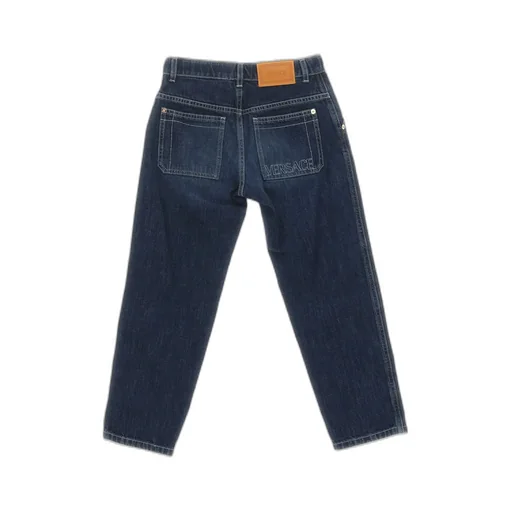 Versace Kids Logo-Embroidered Straight-Leg Slim-Fit Jeans