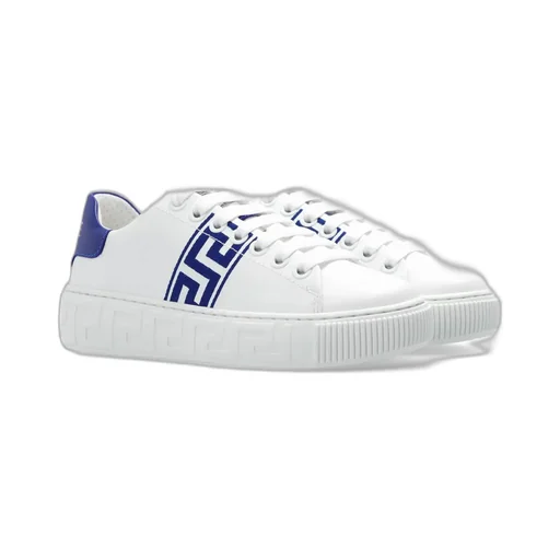 Versace Kids Greca Detailed Round Toe Sneakers