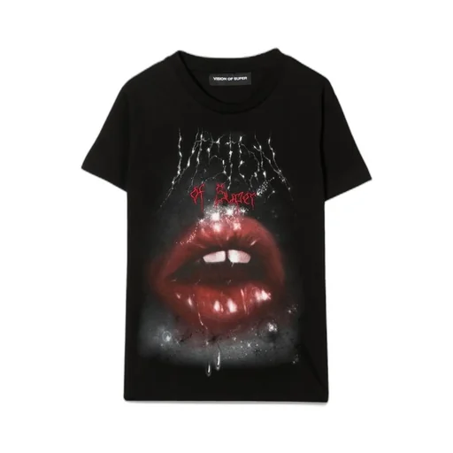 Vision Of Super Kids Rock Mouth Print T-Shirt