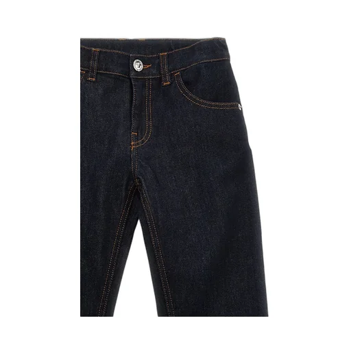 Versace Kids Logo Patch Mid-Rise Straight-Leg Jeans