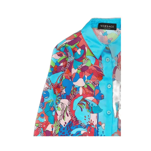 Versace Kids Graphic-Printed Straight Hem Shirt