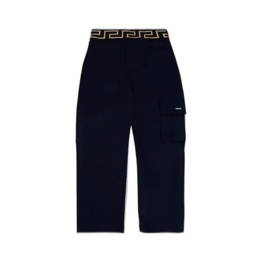Versace Kids Greca Logo Patch Cargo Trousers