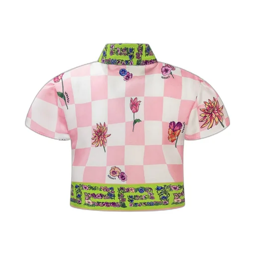 Versace Kids Floral Printed Short-Sleeved Shirt