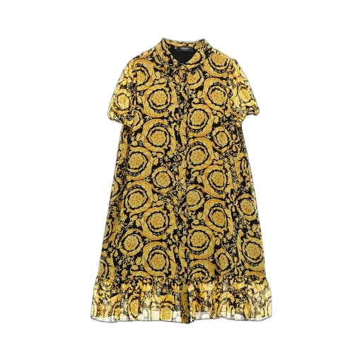 Versace Kids Barocco-Printed A-Line Dress