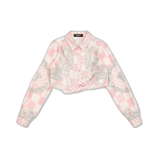 Versace Kids Medusa Printed Checked Shirt