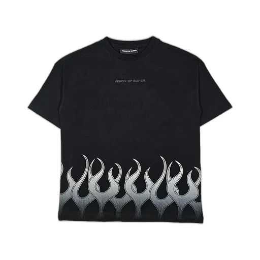 Vision Of Super Kids Flame Printed T-Shirt