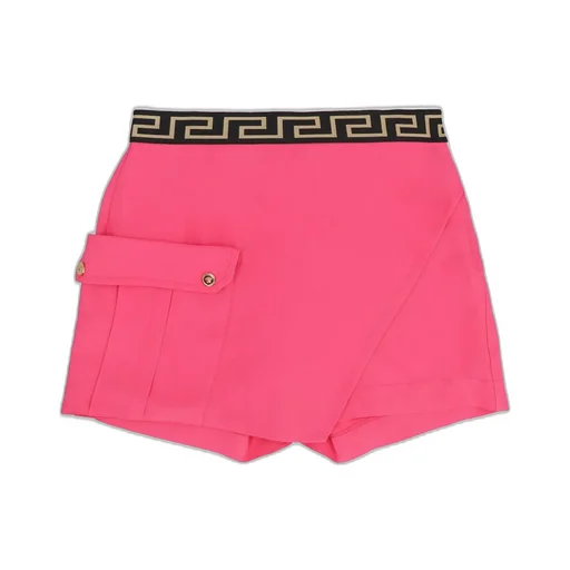 Versace Kids La Greca Logo Waistband Wrap Skorts
