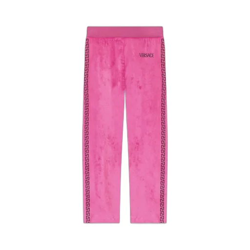 Versace Kids Logo Embellished Straight Leg Trousers