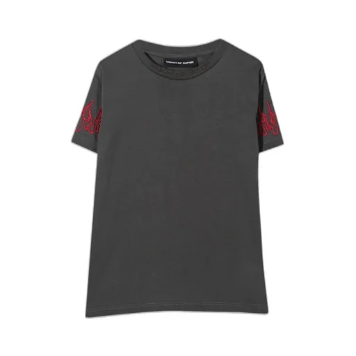 Vision Of Super Kids Embroidered Flame T-Shirt