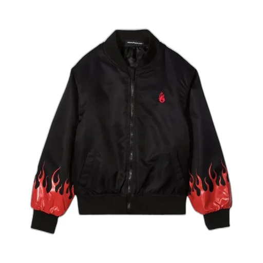 Vision Of Super Kids Bomber Jacket With Flames