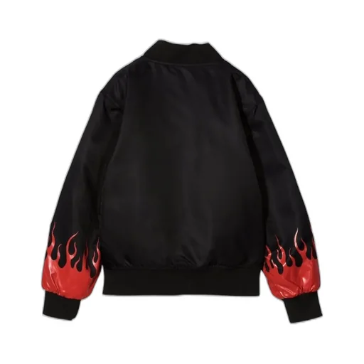 Vision Of Super Kids Bomber Jacket With Flames