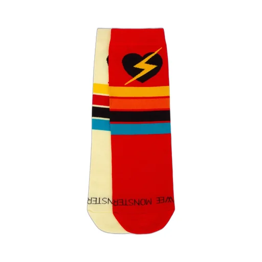 Wee Monster Heart Striped Socks