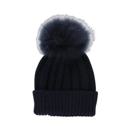 Woolrich Kids Logo Patch Cable-Knit Beanie