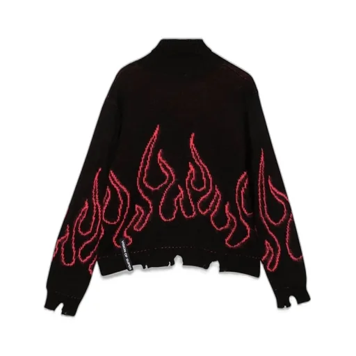 Vision Of Super Kids High Neck Jumper With Flames