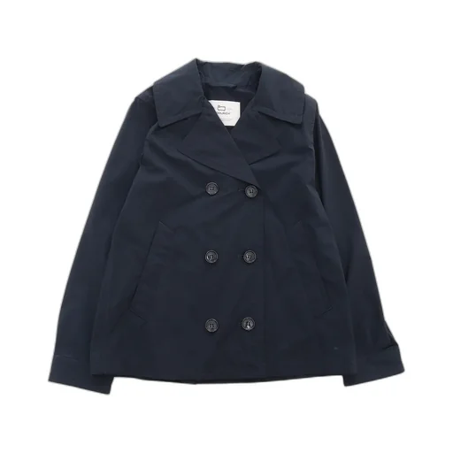 Woolrich Kids Summer Double-Breasted Long-Sleeved Peacoat