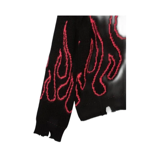 Vision Of Super Kids High Neck Jumper With Flames