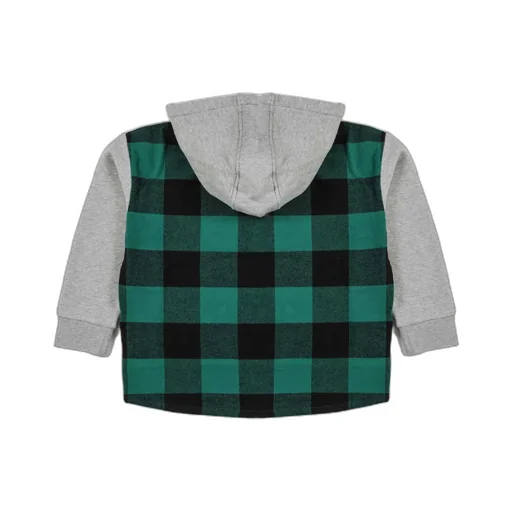 Woolrich Kids Logo Printed Check Pattern Hoodie