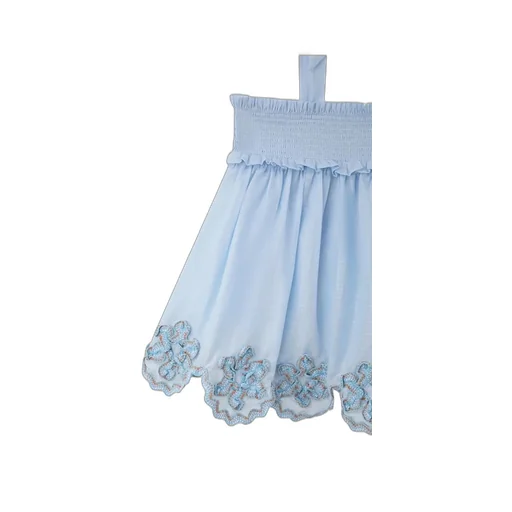 Zimmermann Kids Embroidered Smocked Top