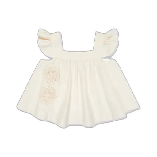 Zimmermann Kids Halliday Square Neck Denim Top