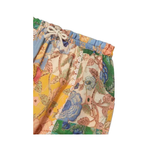 Zimmermann Kids Junie Patchwork Drawstring Skirt