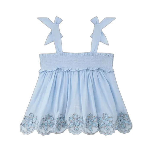 Zimmermann Kids Embroidered Smocked Top